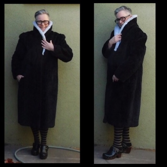 Fabulous Faux Mouton and Fox Fur Coat - Picture 1 of 8